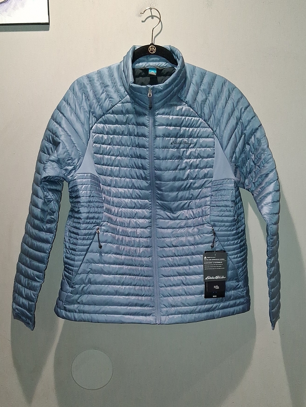 Eddie Bauer Women's Light Blue Quilted Packable Puffer Jacket
